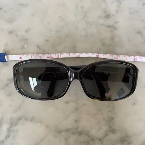 RALPH LAUREN Tortoiseshell Sunglasses Ivory Ribbon Mongram Temple 7585/S - Picture 12 of 16